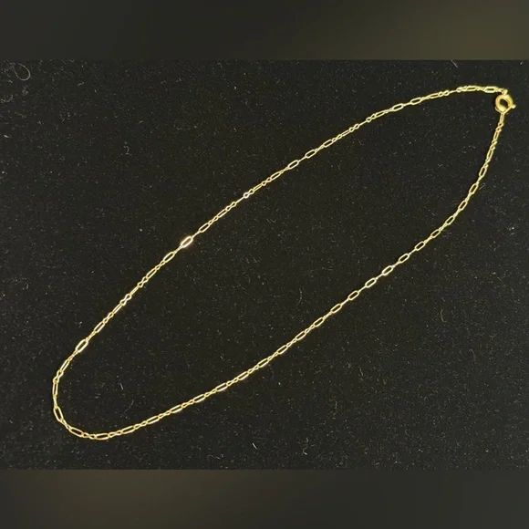14k yellow gold vintage handmade link chain necklace - Picture 2 of 6